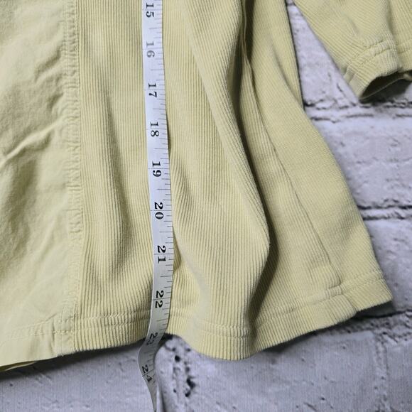 XCVI Wearables Fjord Full Zip Mesh Accent Jacket Yellow Green Cotton Blend 1X - Picture 10 of 11